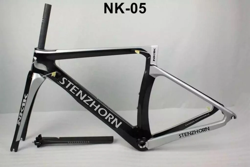 

Silver color with silver decals 3k carbon road bike 2017 stenzhorn NK1K frame road bike carbon road frame cheap carbon bikcycle