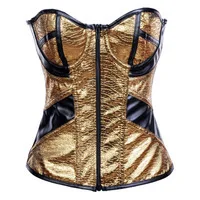 Leather corset gothic corset gold corset espartilhos e corpetes corselet plus size latex waist cincher espartilho corpete korset