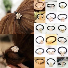 LNRRABC принцесса имитация жемчуга Корона/кошка/цветок/Сердце/бант/Кролик конский хвост держатель Эластичный волос Веревка/Лента Галстуки аксессуары для волос