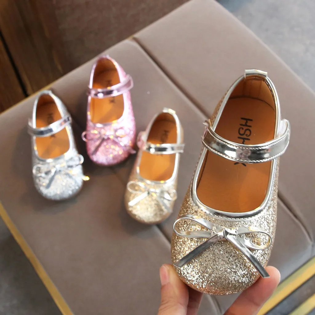 

Toddler Infant Kids Baby Girls Bling Sequins Sweet Children Sandals For Girls Breathable Hoolow Out Bow comfortable Shoes