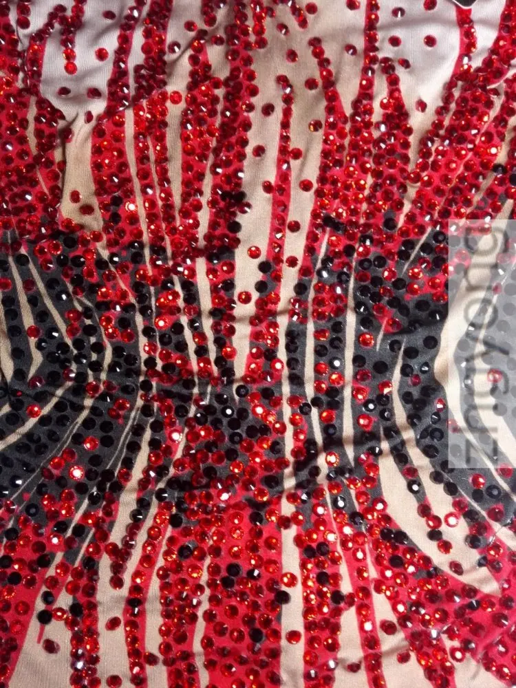 Пикантные бар женские костюмы Боди для ночного клуба красный Стразы яркими кристаллами Костюм Кошки певица танцор одежда для сцены