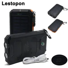 LESTOPON Portable Solar Power Bank External Battery DUAL USB Ports powerbank Charger Mobile Charger For XIAOMI HUAWEI Power bank