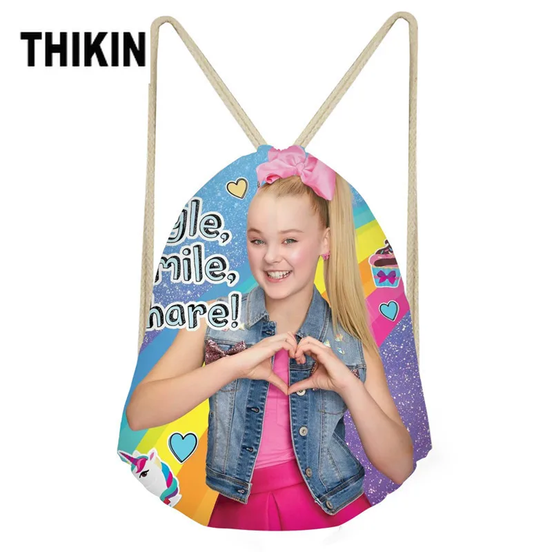 THIKIN Superstar JOJO Siwa 3D принт Студенческая Повседневная сумка для книг школьные сумки для девочек-подростков сумка на шнурке дорожные пляжные сумки Bolsa