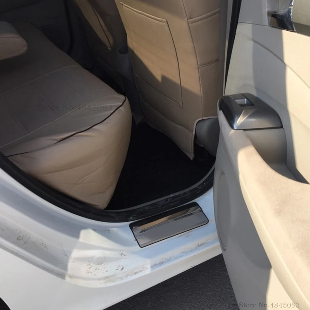 Для Honda City 2009- из нержавеющей стали дверные пороги потертости предохранительные щитки порог планки защитные полосы автомобиля стикер аксессуары