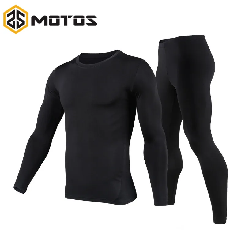 

ZS MOTOS HEROBIKER Men Cotton Thermal Underwear Set Motorcycle Skiing Winter Warm Base Layers Tight Long Johns Tops & Pants Set