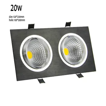 

1pcs/lot 20w non dimmable Recessed Double Head Cob Led Downlight Led Spot Light Led Ceiling Down Light Lamp