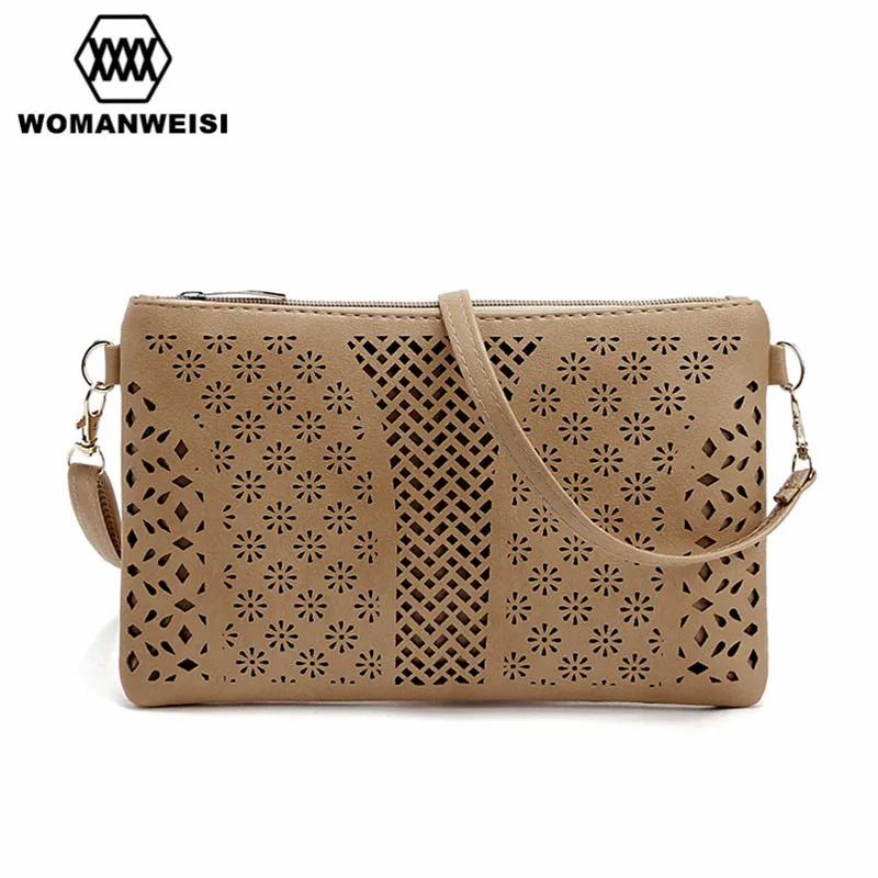 

Chinese National Style Mini Flower PU Leather Women Messenger Bags Hollow Out Women's Clutch Female Crossbody Bags 2018 New