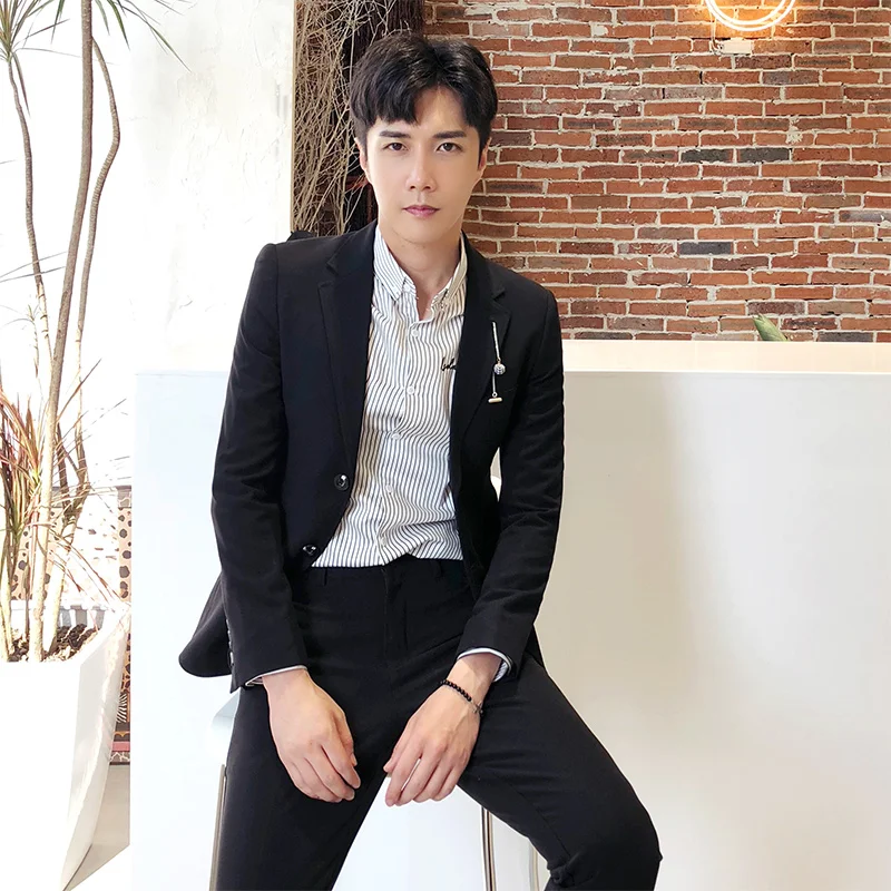 Automne Tenue Nouveau Hommes Pièce Mariage Deux Tendance