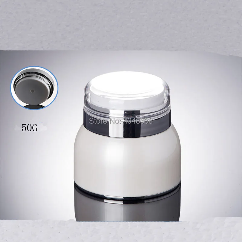Facial Cream Jar 30G 50G Empty Vacuum Flask Thickened Transparent Cap Press Pump Rotate Bottle Cosmetic Container Eyecream Jar (3)