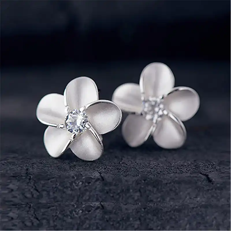 925 пробы серебро, украшенное цветочным узором Серьги, инкрустированные кристаллами циркона изготовление популярных украшений Для женщин с...