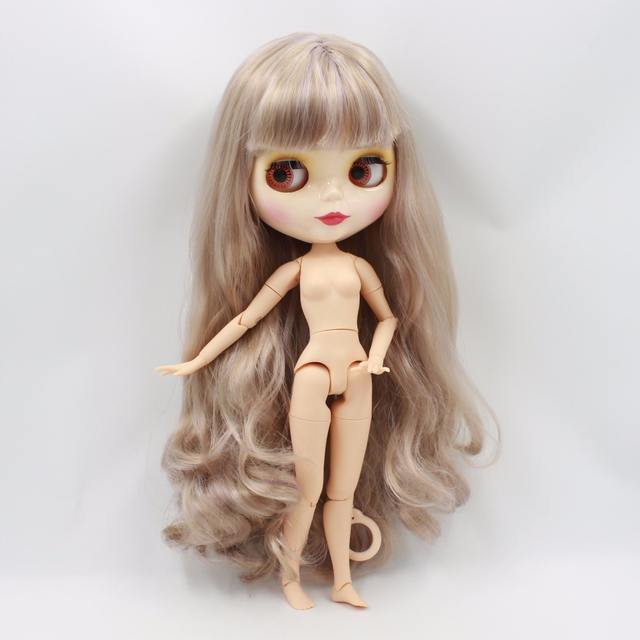 Neo Blythe Doll Dengan Rambut Multi Warna Kulit Putih Wajah Mengkilap Tubuh Bersendi