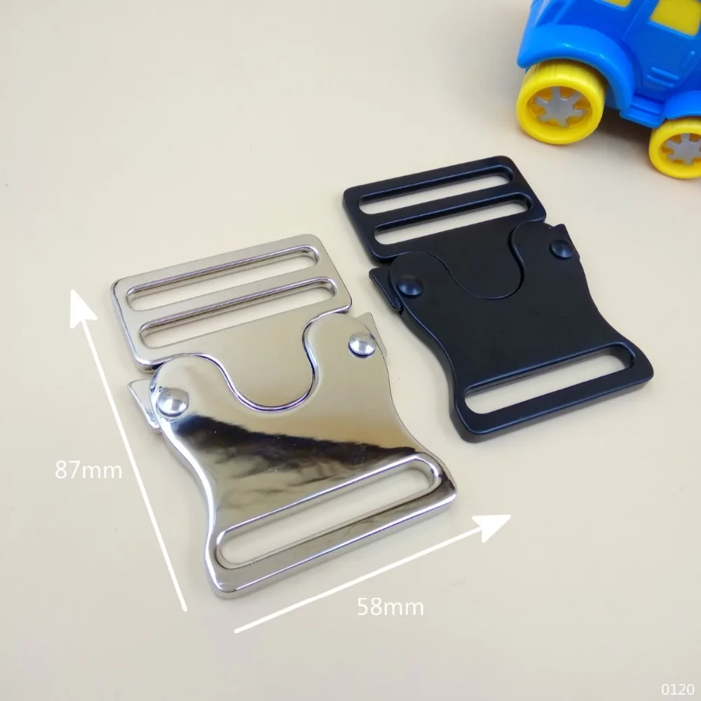 2" 4Pcs Black Silver Big Quick Side Release Metal Buckles For 50mm