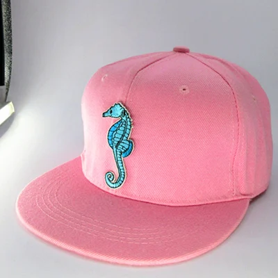 pink LDSLYJR Seahorse животная вышивка хлопок бейсболка хип-хоп бейсболка с возможностью регулировки размера шапки для мужчин и женщин 317 - Цвет: pink