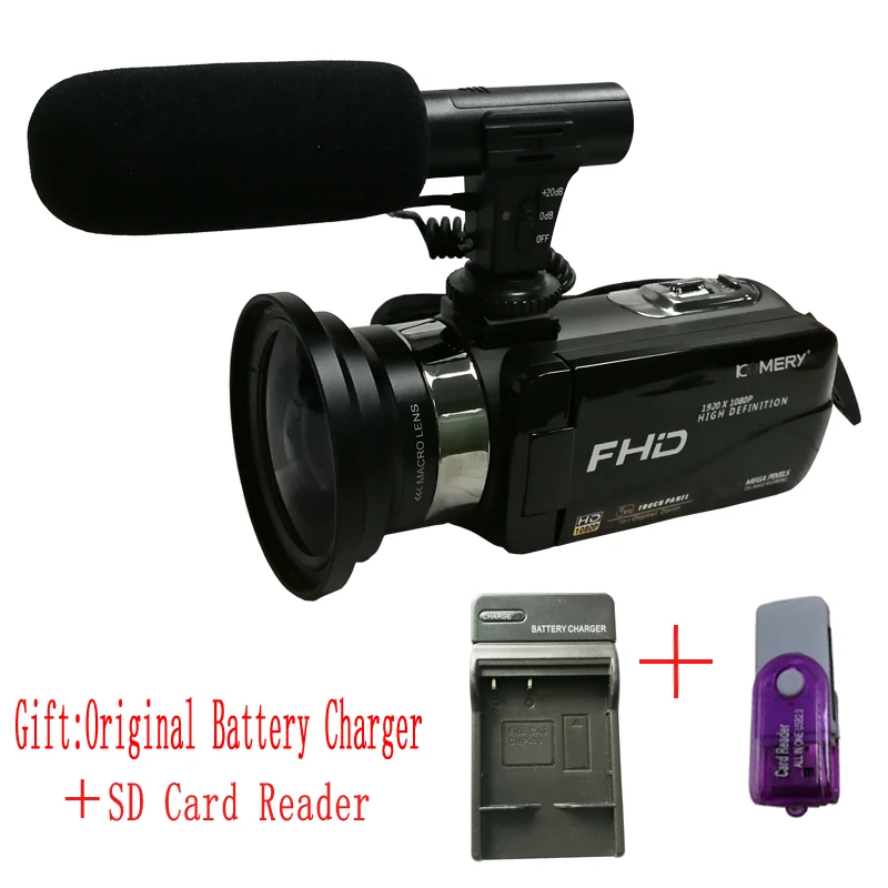 KOMERY Новое поступление видеокамера 3,0 дюймов ips HD сенсорный экран реальная 1080 P Поддержка дистанционного управления Оригинальная камера