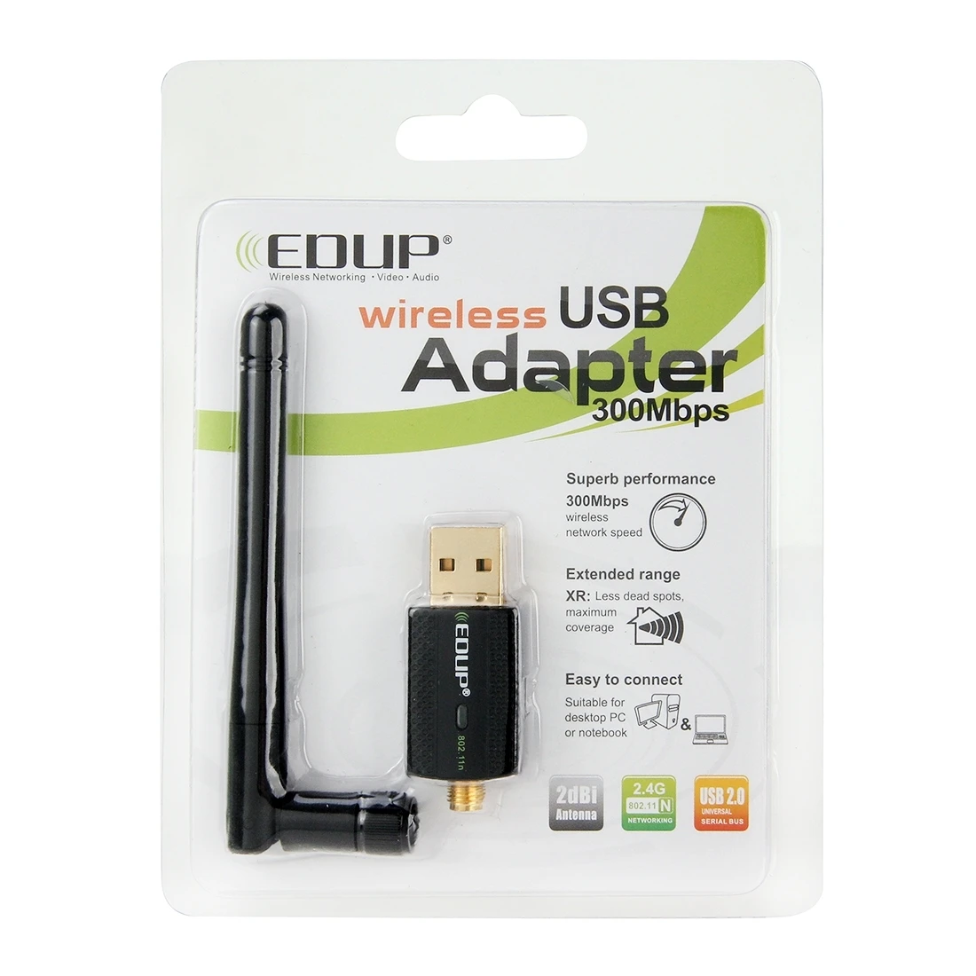 EDUP EP-N1581 мини-usb Wi-Fi 802.11n/g/b 300 Мбит/с 2,4 ГГц беспроводной адаптер внешняя антенна