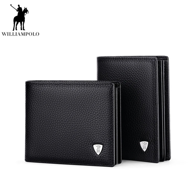 WILLIAMPOLO Элитный бренд для мужчин короткие бумажник горизонтальные корова Leathe
