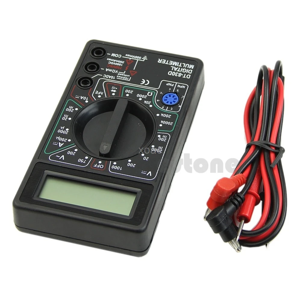 1Pc Digital Multimeter with Buzzer Voltage Ampere Meter Test Probe DC