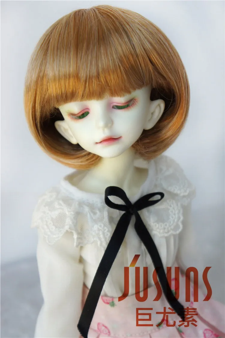 JD478 1/4 1/3 милый парик-Боб с полным взрыва BJD парик Размер 7-8 дюймов 8-9 дюймов кукольные волосы высокого качества Модные кукольные парики - Цвет: 7-8inchBlend Golden
