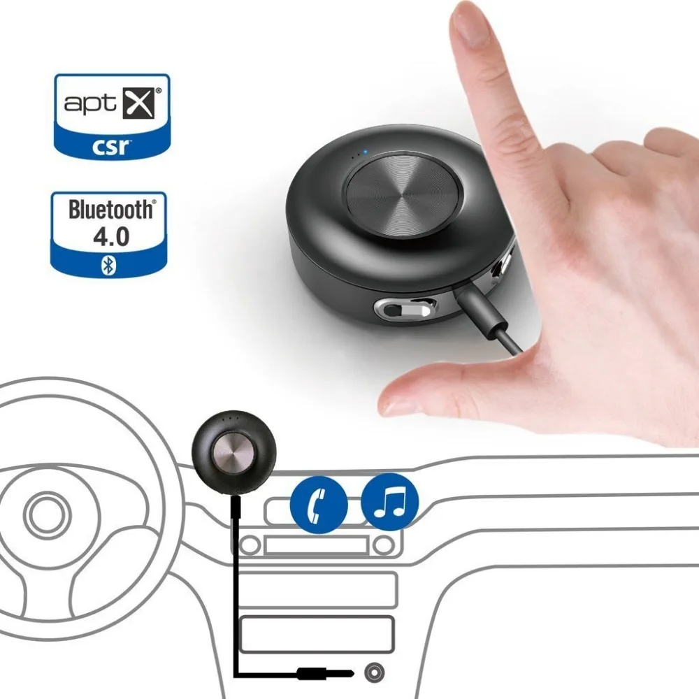Avantree Car Use Bluetooth 4 0 AUX Receiver aptX for Quality Music and Call Streaming to