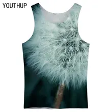 YOUTHUP Харадзюку Безрукавка Мужская 3D Dandelio принт Повседневный жилет летние футболки Забавные топы женские спортивные костюмы размера плюс 3D одежда