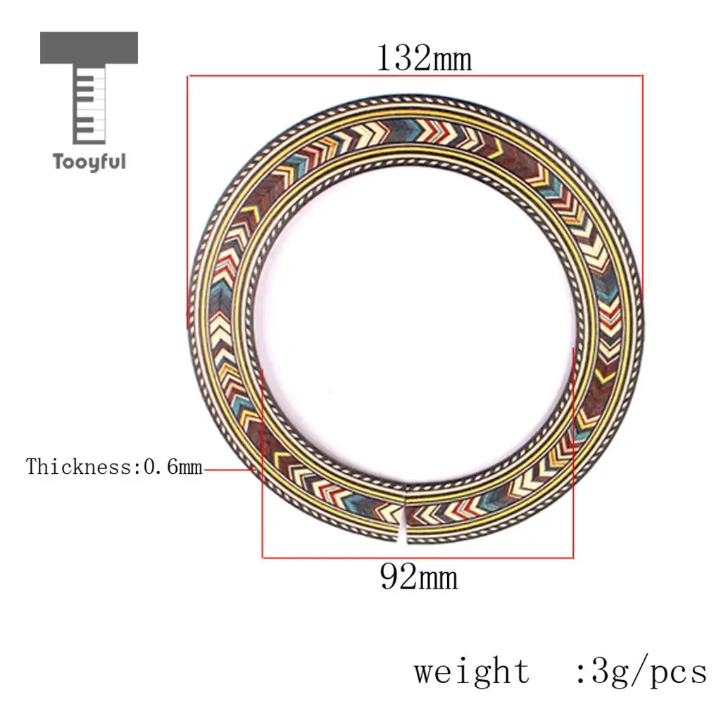 Tooyful 3Pcs Rosewood Acoustic Classical Guitar Soundhole Rosette Inlay Guitar Sound Hole DIY Luthier Tool Decoration