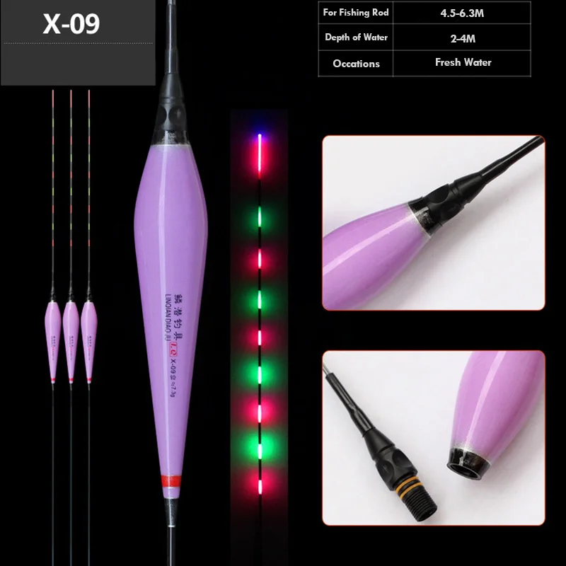 

WLPFISHING Electric Night Light Fishing Float Shadowless In Water Luminous Floats Send CR425 Battery Purple Bobbers Gifts
