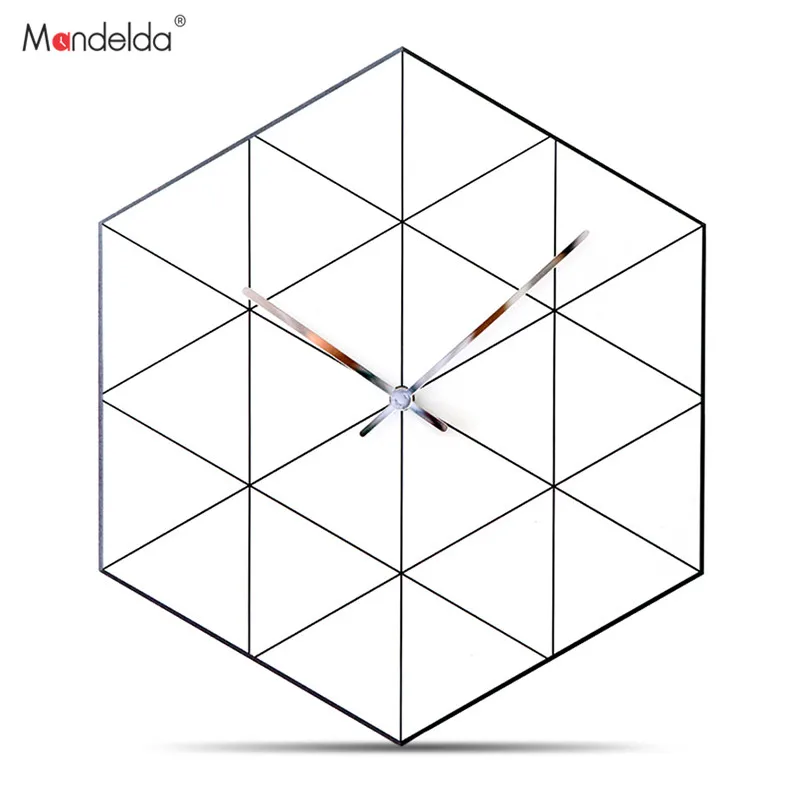 

Mandelda Wall Clock Abstract Modern Design 12 Inches Home Decoration Accessories Modern Wallclock for Living Room Silent