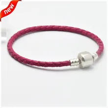 FANDOLA браслеты стерлингового серебра 925 пробы розовые кожаные браслеты для женщин Подходит Европа бусины шармы для рукоделия ювелирные изделия