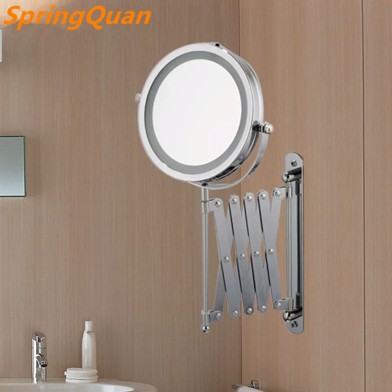  7 inches high definition 2-Face bathroom scale mirror LED makeup mirror 5X magnification Wall mirro - 32704776524