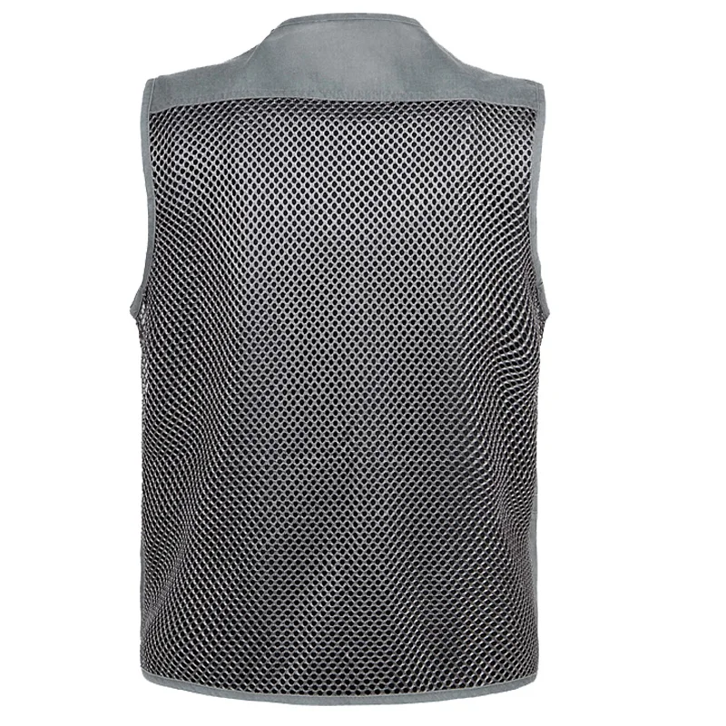 Man Vest Spring and summer vest multi-pocket plus size outdoor casual vest thin mesh photography vest