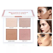 4 цвета пудра хайлайтер палитра долговечная Водонепроницаемая пудра Хайлайтер для женщин