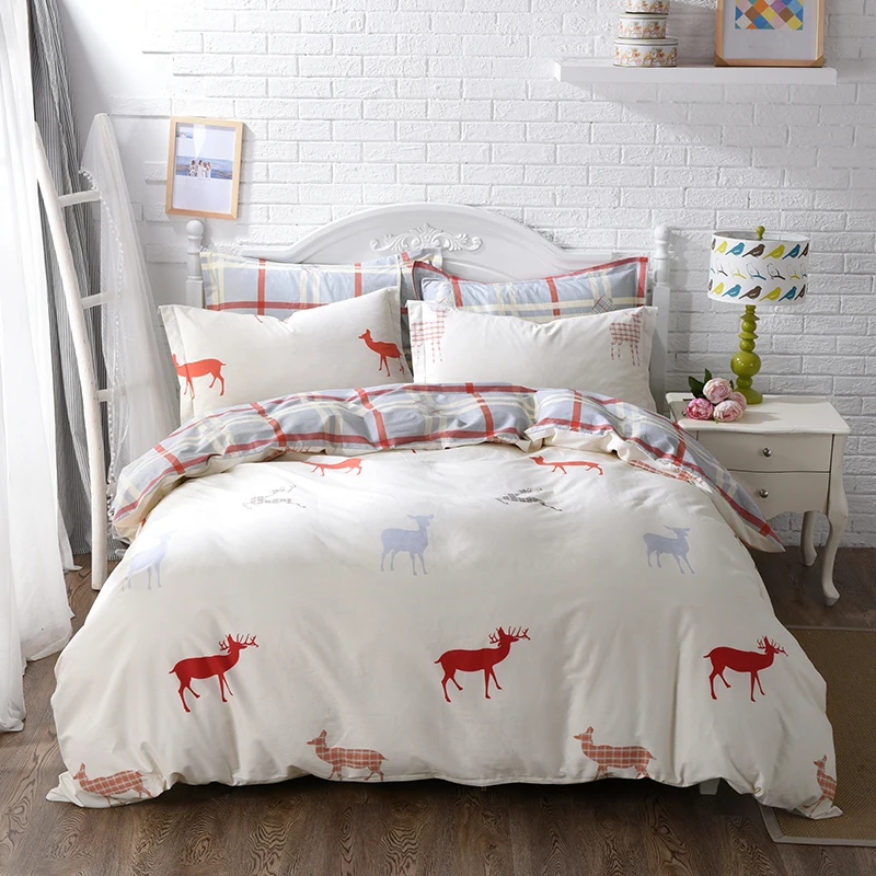 Cotton Bedding Sets Cartoon Peter Rabbit 4pcs Bed Set Duvet Cover