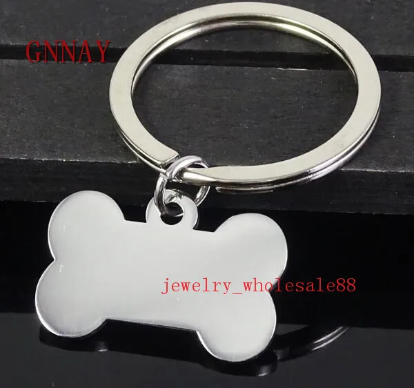 GNAYY Jewelry Lot 5pcs Polished Stainless Steel Large Dog Tag dog bone Keychain Pendant accessories Key Chains rings for men | Украшения и
