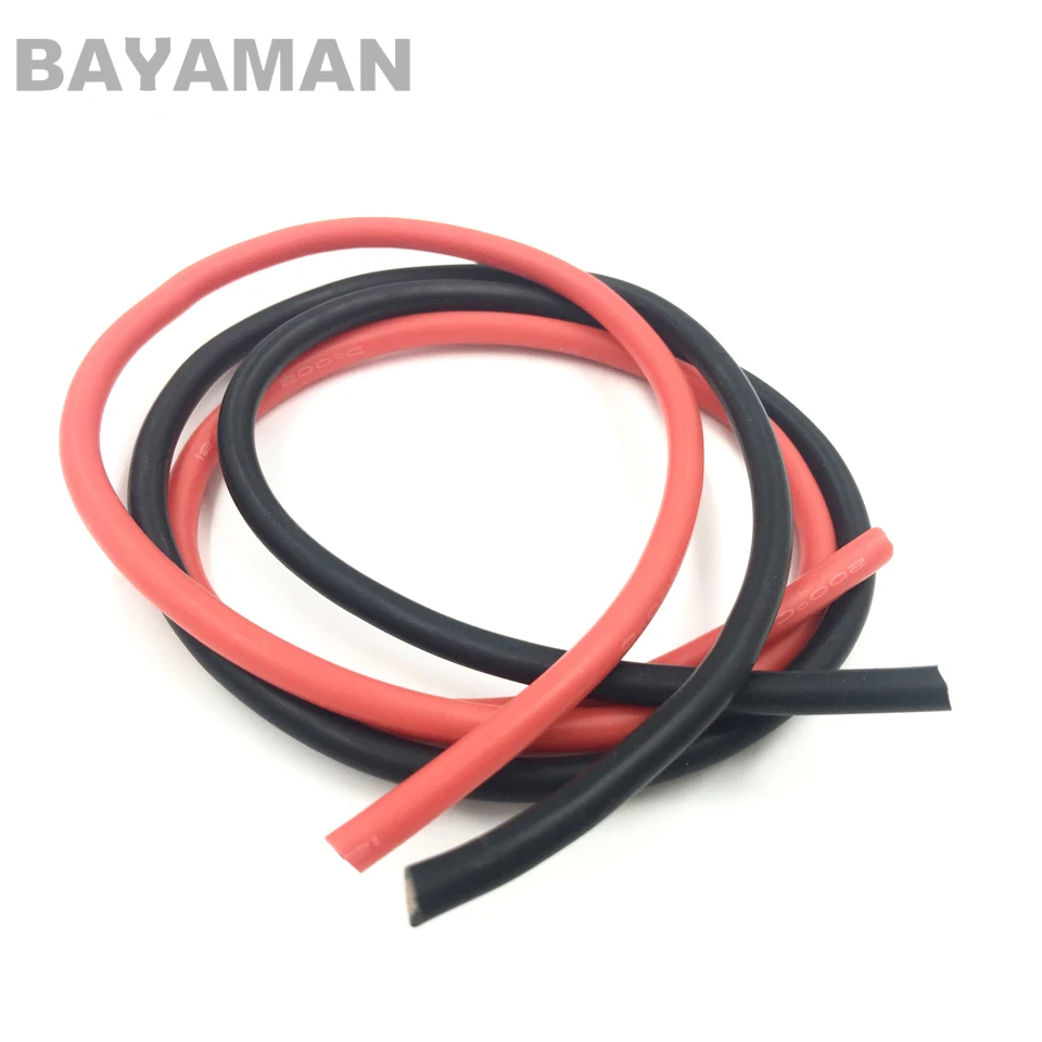 

1meter Red Black Silicon Wire 10AWG 12AWG 14AWG 16AWG 22AWG 24AWG Heatproof Soft Silicone Silica Gel Wire Cable for Quadcopter