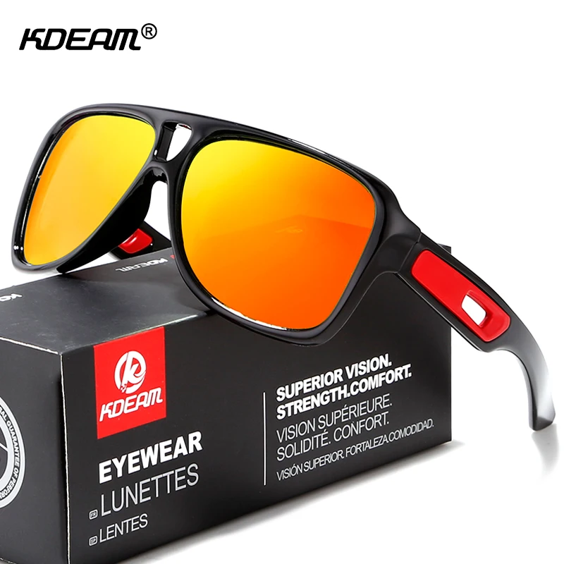 KDEAM Brand Cyclist Sunglasses Polarized Square Men's Sport Sun Glasses