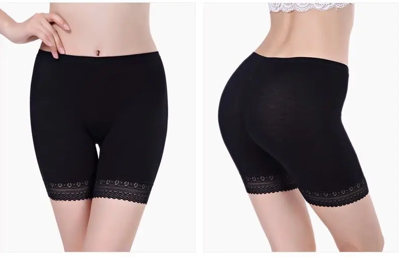 sheer panties Safety Shorts Pants Plus Size Safety Pants boxer Shorts Under Skirt With Pockets Safety Shorts Under Skirt Thigh Chafing Lace high waist thong shaper