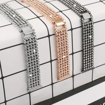 

EDAL Universal Suitable for Women Replacement Metal Bracelet Adjustable Accessories with Rhinestones Smart Watch band