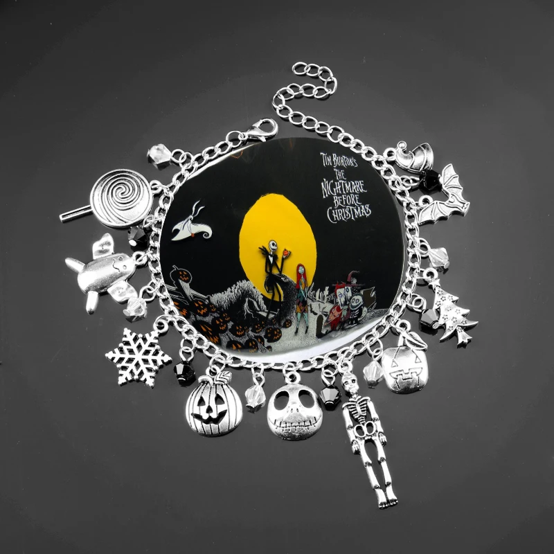 Браслет на Хэллоуин Джек Скеллингтон Салли снежинки череп Тыква браслет рождественские подарки