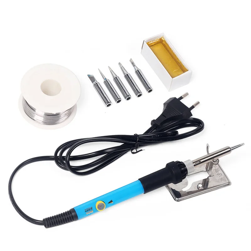 220V Electric Soldering Iron Adjustable Temperature Solder Station Stand Solder Wire Repair Tool
