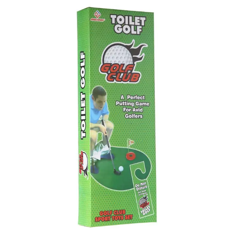 Незначительное клюшки Гольф в туалете игровой комплект для мини-гольфа Туалет подкладка для гольфа зеленый новая игра для мужчин и женщин