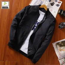 Bomber Jackets Men Autumn Spring Casual Baseball Jackets Zipper Button Decorated Outerwear Coats 4 solid Colors Plus Size M-4XL