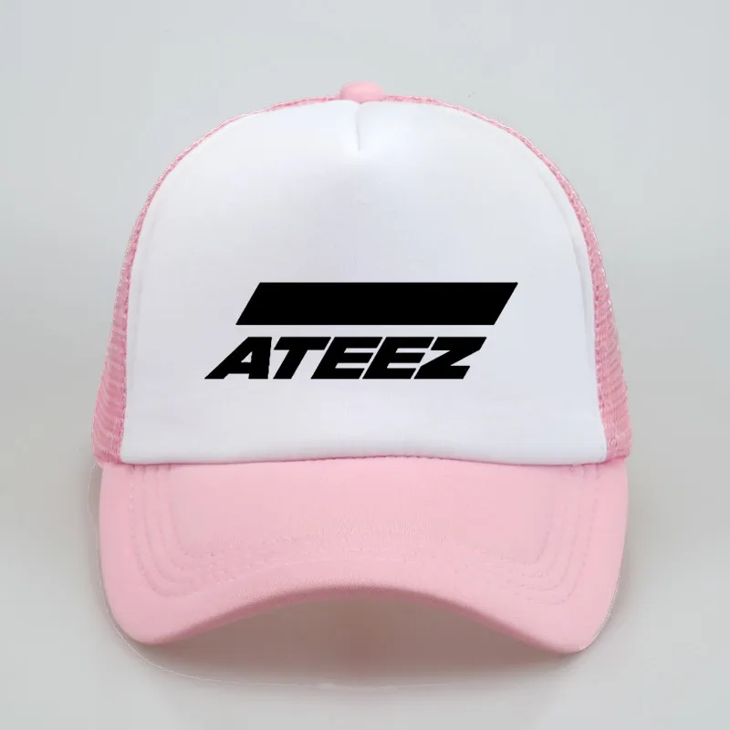 k-pop группа ATEEZ бейсболки для женщин Hongjoong Seonghwa Yunho Yeosang San Mingi Wooyoung Jongho ATEEZ подросток Z шляпа - Цвет: Розовый