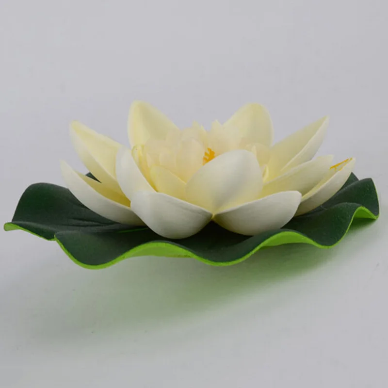 

MENGXIANG 5colors 10cm Floating Artificial Lotus Ornament For Aquarium Fish Tank Pond Water Lily Lotus Artificial Flowers 1pc