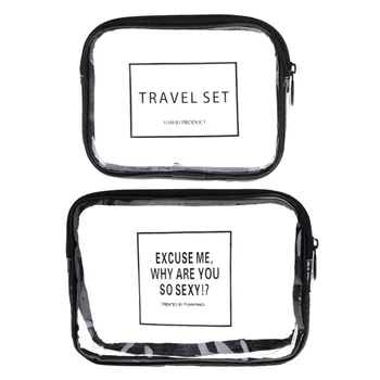 

Waterproof PVC Zip Pouch Case Transparent Clear Travel Cosmetic Wash Bag Storage