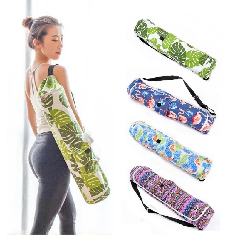 

Canvas Yoga Bag Yoga Mat Bag Gym Mat Bag Yoga Backpack Pilates Mat Case Single Shoulder Carriers for less 8mm(only bag)