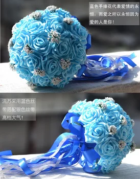 

PRETTY Foam rose Wedding Bouquet in Blue Bridal Bouquets