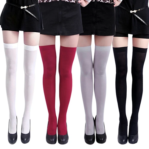 

items! Women's Sexy Pure Color Opaque Sexy Thigh High Stockings Over The Knee Socks