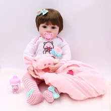 NPK 47 см Реалистичная кукла-реборн для малышей, кукла-реборн для маленькой девочки, Мягкая силиконовая виниловая набивная кукла, подарок на Рождество