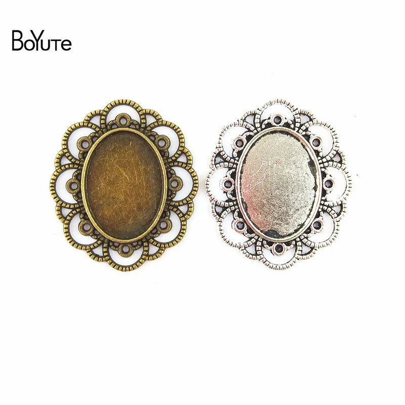 

BoYuTe (30 Pieces/Lot) 25*18MM Cabochon Base Vintage Diy Jewelry Accessories for Jewelry Making Findings Blank Pendant Setting