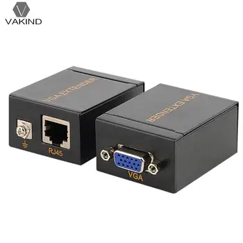 

2PCS 1-60m VGA Signal Network to Lan Extender Ethernet Transmitter Receiver 1080 High Definition PC Accessories